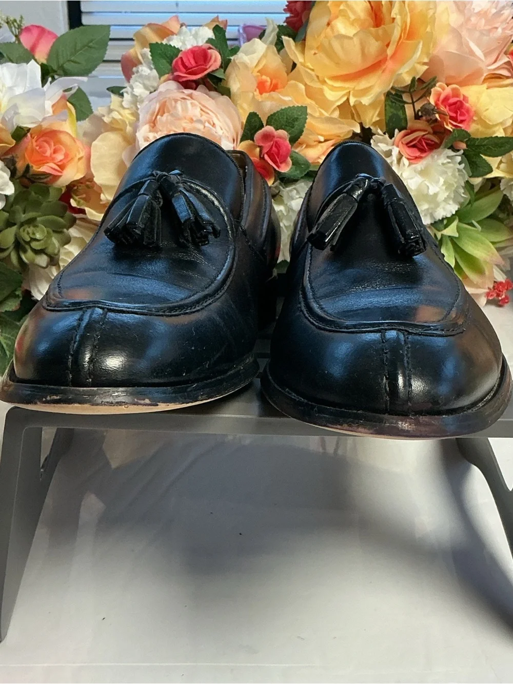 Stacy Adams Easley Black Leather Tassel Loafers Men’s 10.5M Dress Shoes Slip On